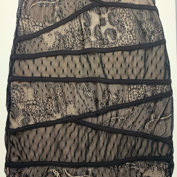 SOLD Bebe Jasper Plunging Lace Dress (Black) - Picture 5 of 9